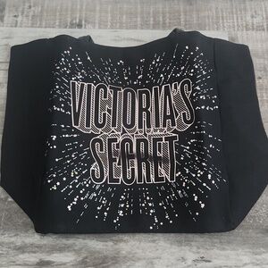 Victoria's Secret Black Tote with Metallic Burst Logo
